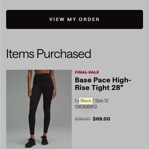 Lululemon base pace legging